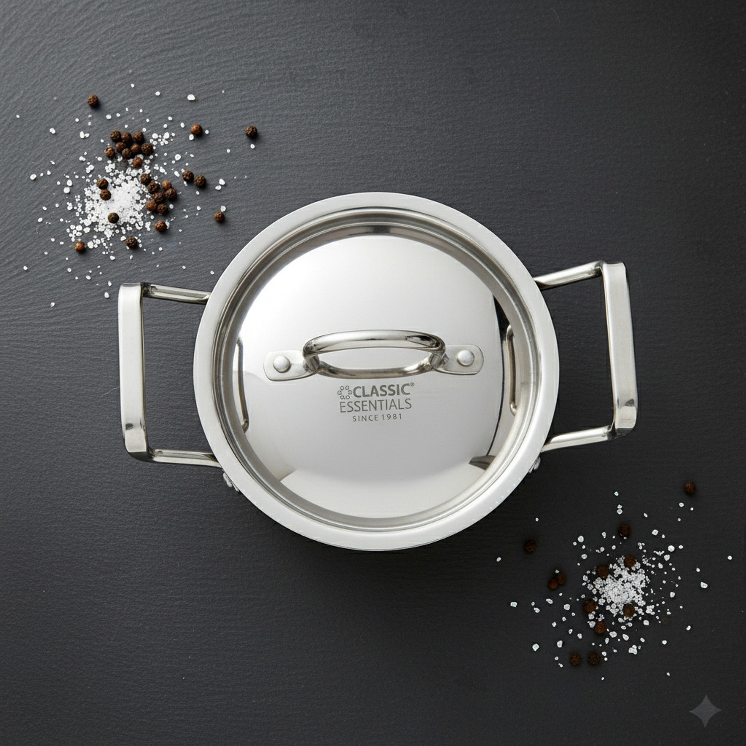 Image of Classic Essentials Bella Triply induction bottom Casserole, 16cm with Lid | Cook and Serve Casserole