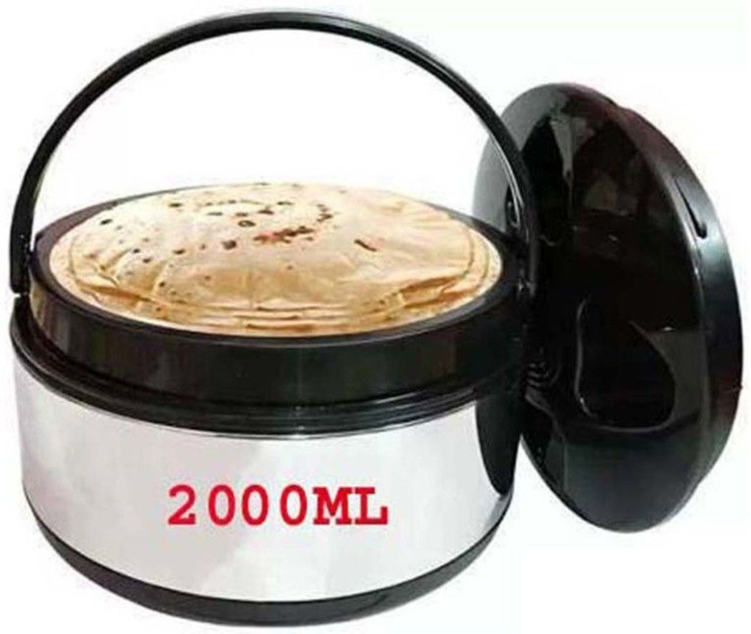 Image of kariox High Quality Best Stainless Steel with Plastic Cover & Bottom Casserole 2000 ml Cook and Serve Casserole