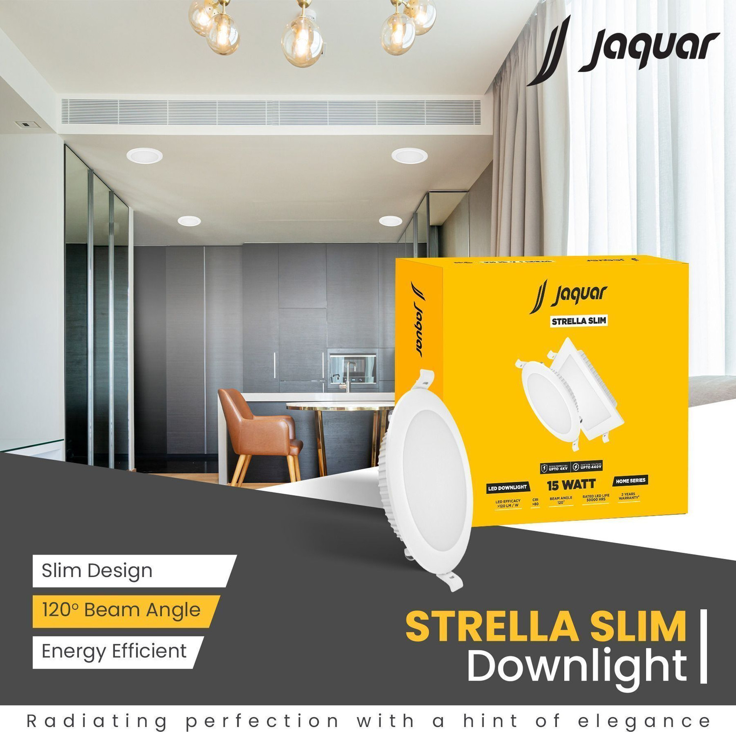 Image of Jaquar Strella Slim 15W Round Recess Down Light - Natural White (Pack of 2) Ceiling Light Ceiling Lamp