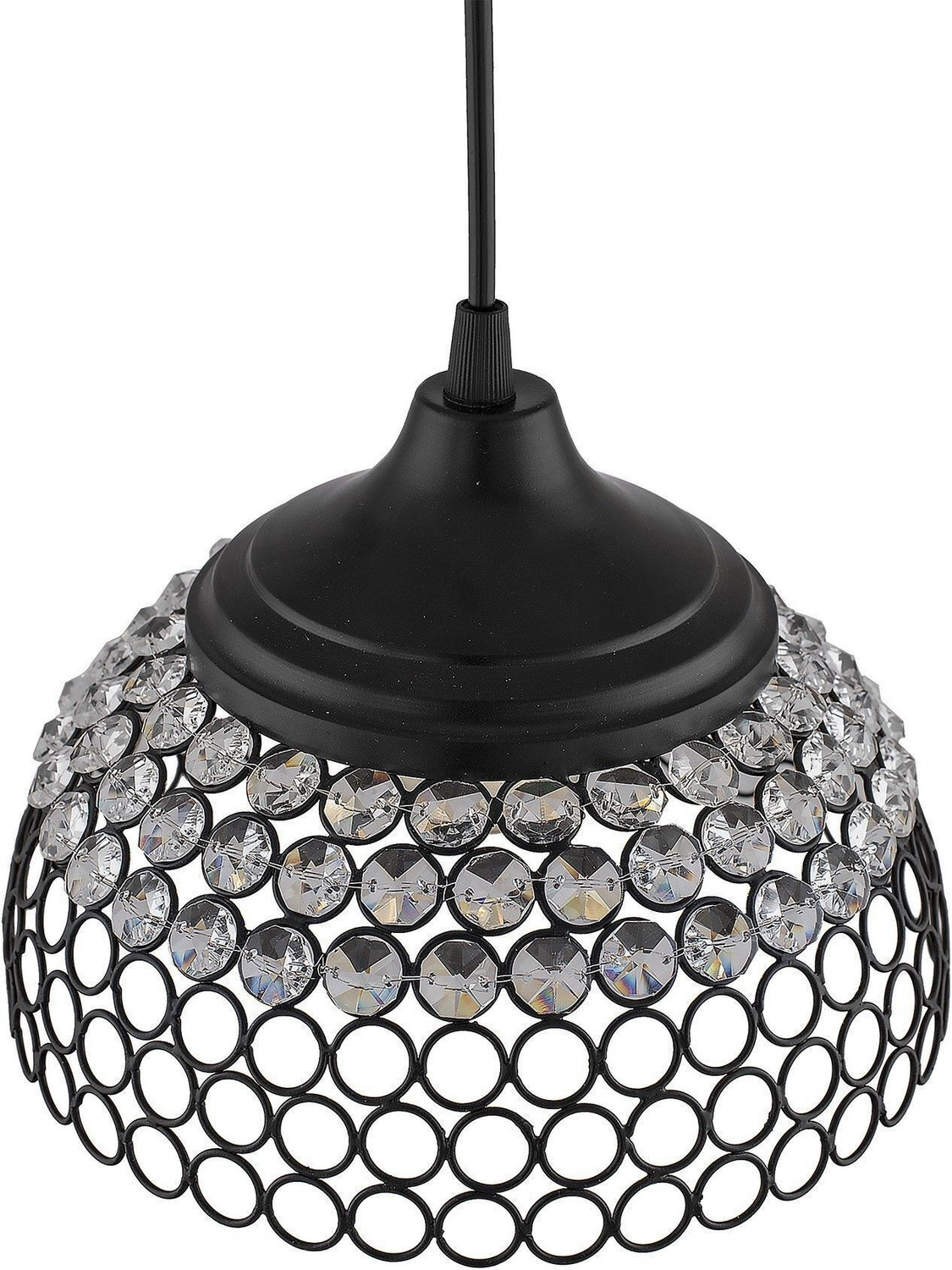 Image of Homesake Matt Black Crystal Hanging Hemisphere Light, Ceiling Light, Nordic E27 Pendant Pendant Lamp Ceiling Lamp