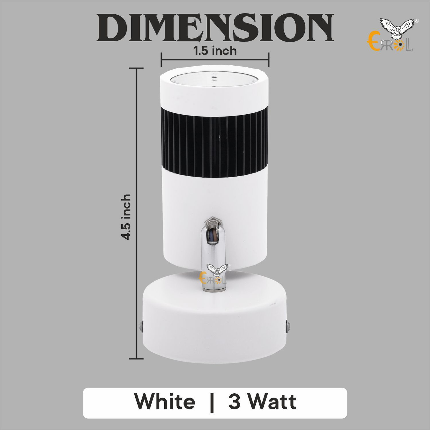 Image of Errol 3 watt spot light,focus light,Color-White, Spot Light Ceiling Lamp