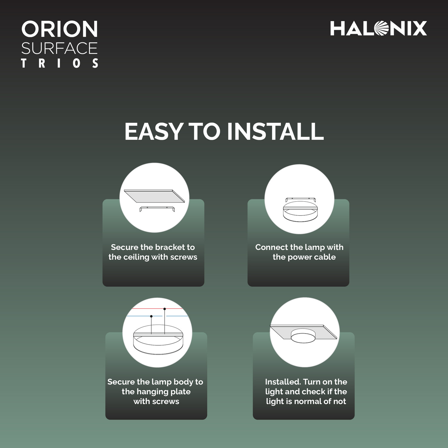 Image of HALONIX 15W Orion 3-in-1 Color changing Surface Ceiling Light Ceiling Lamp