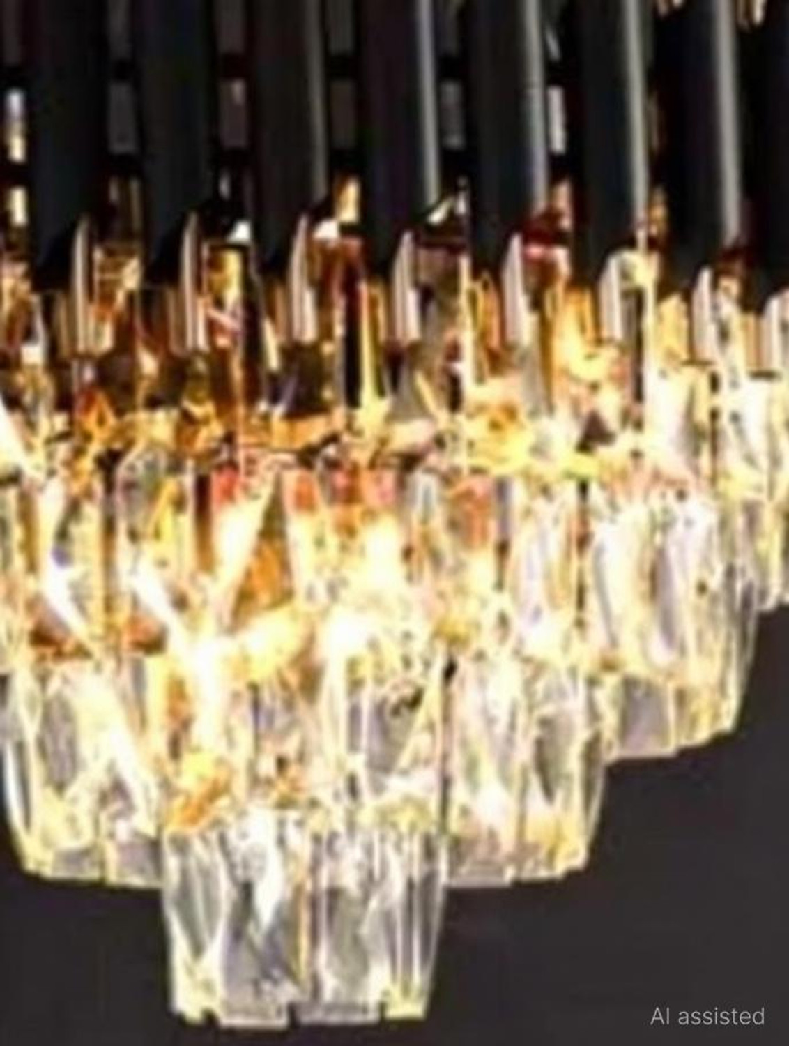 Image of Baslash 400 MM Black Mamba Round Chandelier For Living Room Bed Room Chandelier Chandelier Ceiling Lamp (Gold, Black)