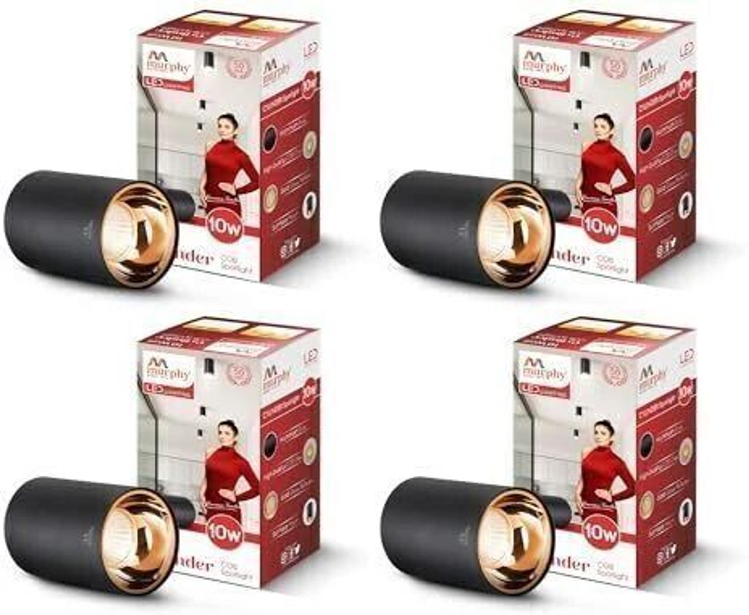 Image of MURPHY 10W Surface Mounted Spot Light Down Light (Warm White, Pack Of 4) Spot Light Ceiling Lamp