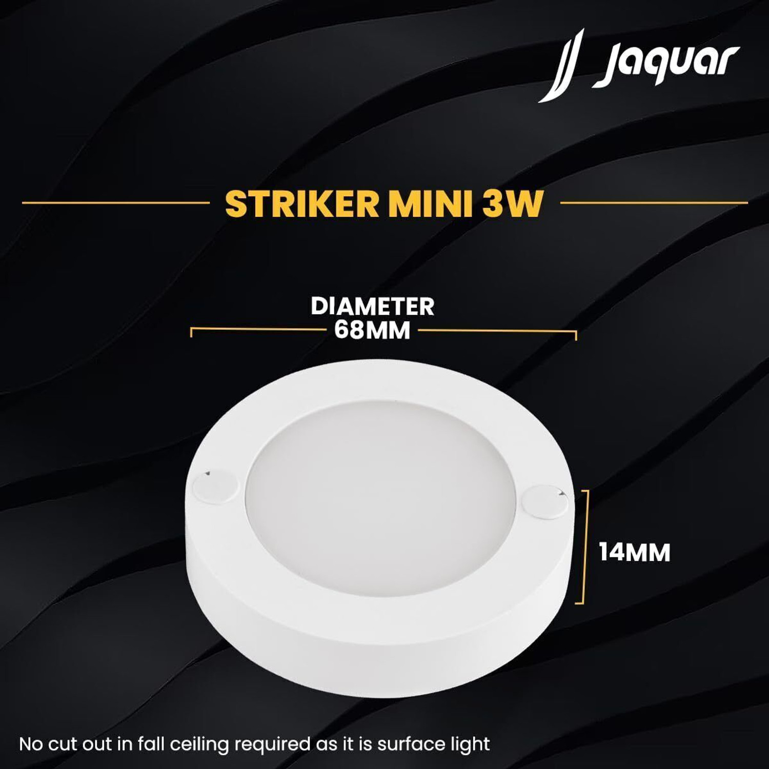 Image of Jaquar 3W Striker Mini Round Surface Downlight with Heat Sink Natural White (Pack of 1) Ceiling Light Ceiling Lamp