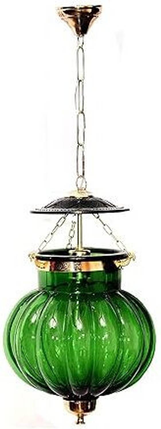 Baslash Complete Lighting Solution Melon Shaped Green Pendant Hanging lamp Ceiling Light Ceiling Lamp