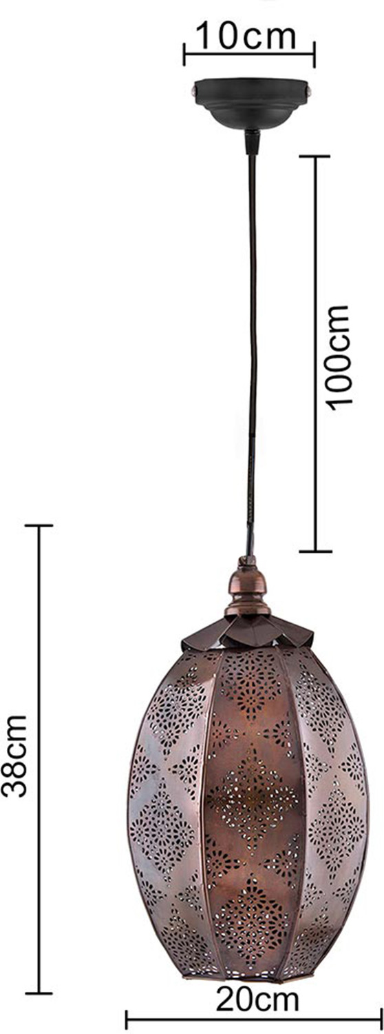 Image of Homesake Antique Oval Moroccan hanging ceiling lamp, antique copper finish hanging pendant light Pendant Lamp Ceiling Lamp