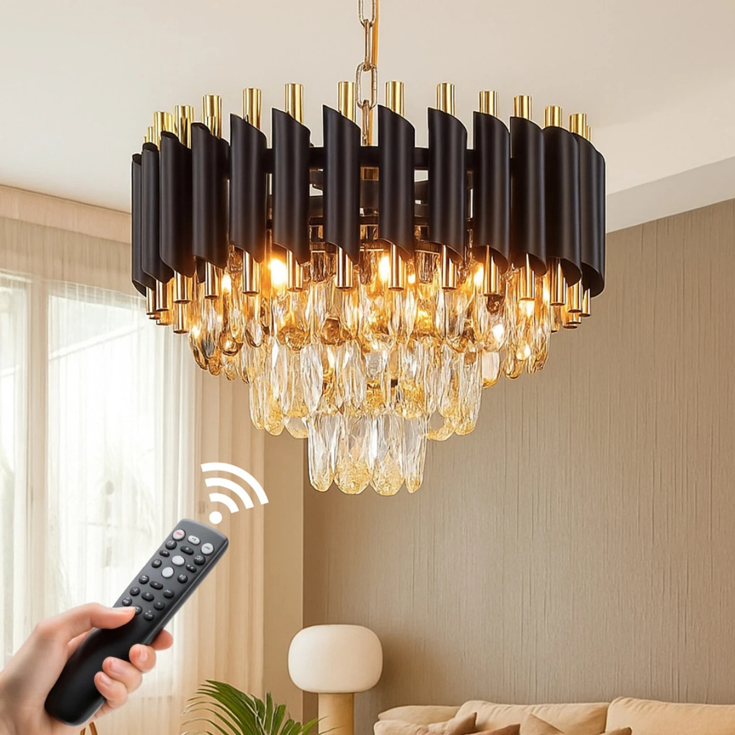 Image of TRIXY Adw moving chandelier 300 black Chandelier Ceiling Lamp