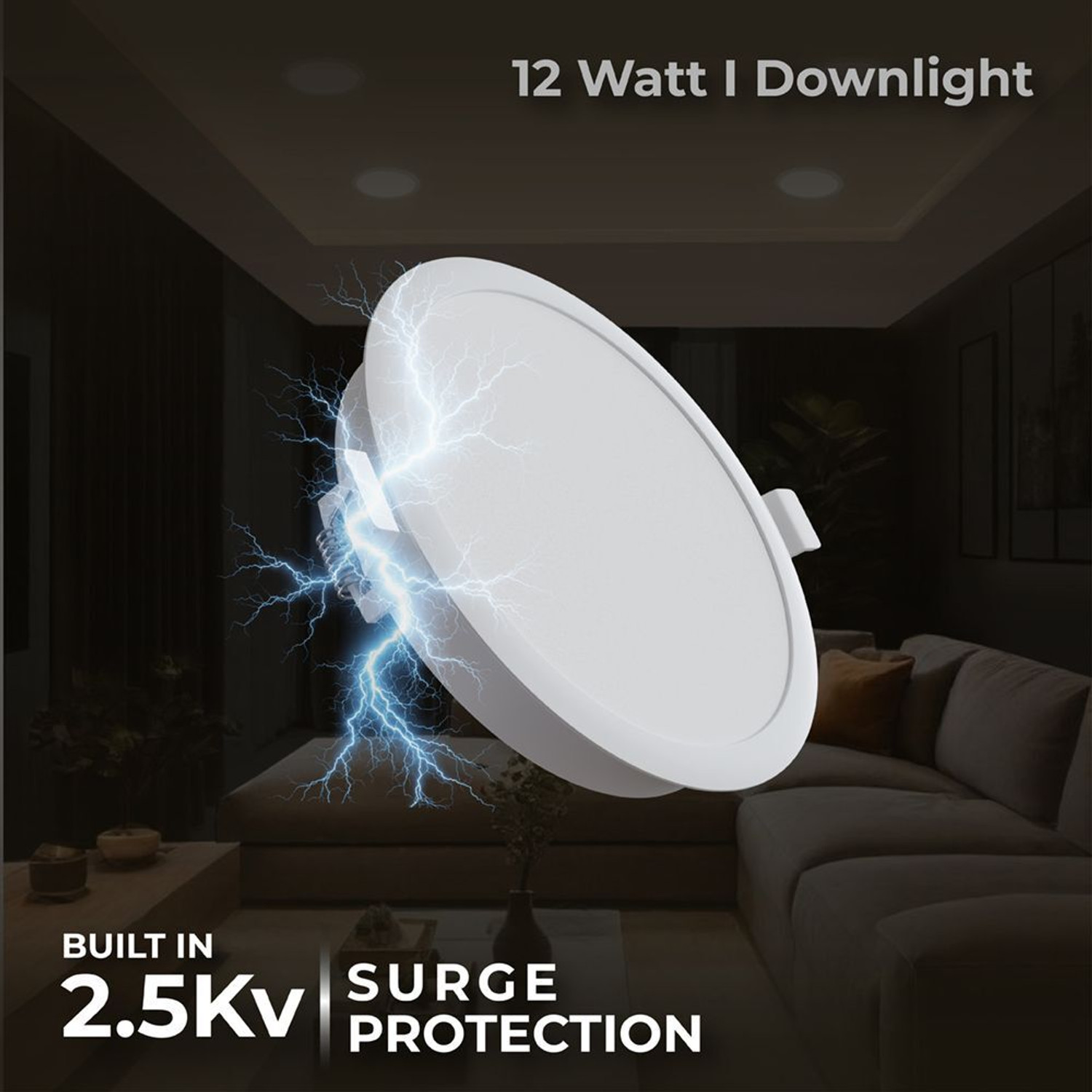 Image of Nortek 12W COB LED Downlight | 4-inch Cutout | Anti-Glare | Cool White 6500K- 2PC Downlighter Ceiling Light Ceiling Lamp