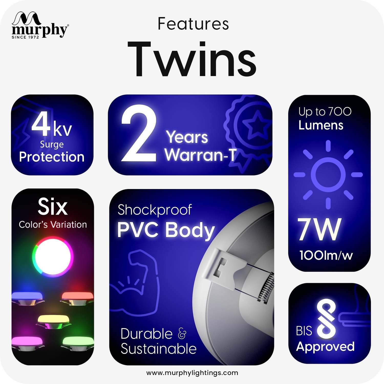 Image of MURPHY 2-in-1 7+7W Round LED Junction Light (CW+Blue) Ceiling Light Ceiling Lamp