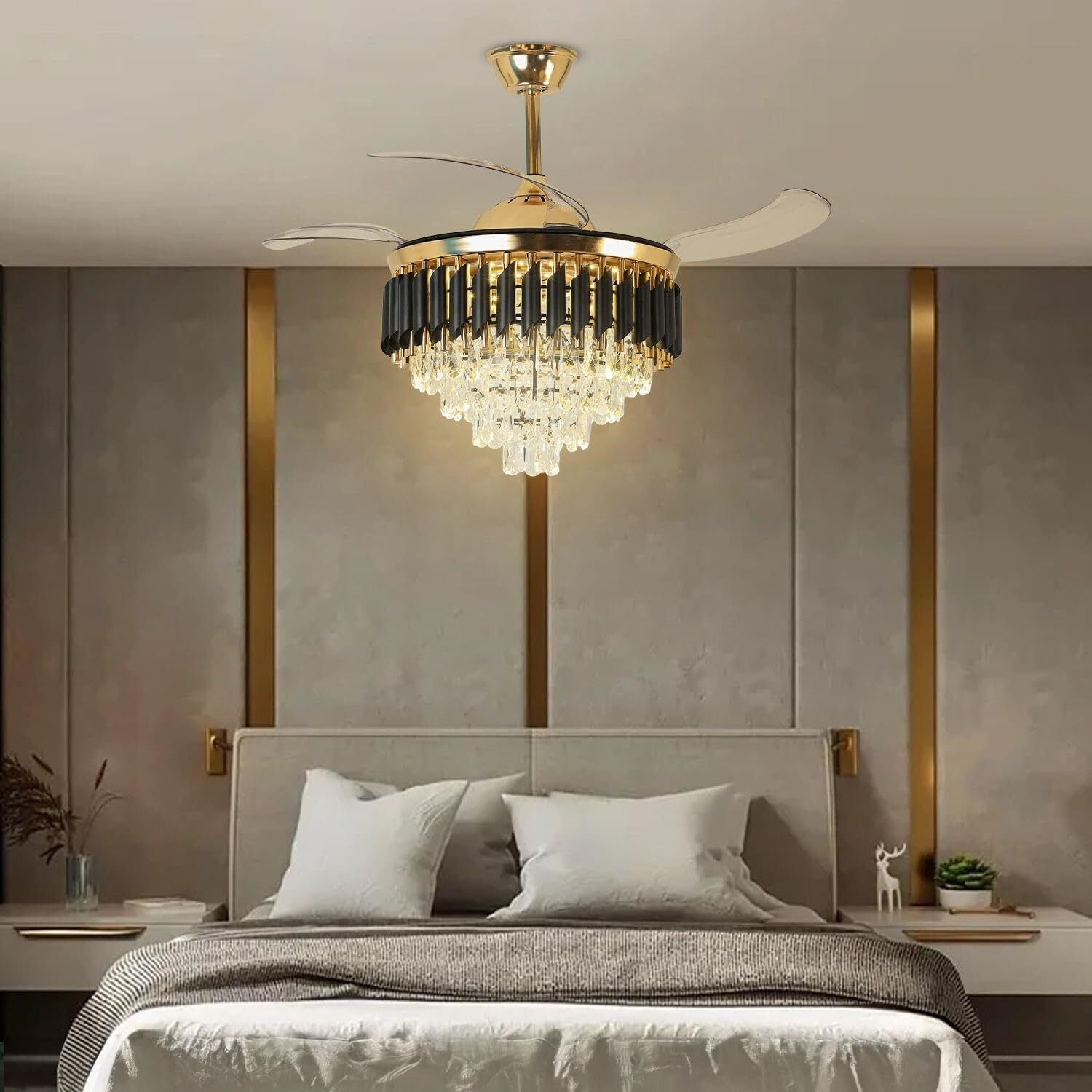 Image of SEETASTIC Luxury Decorative BG Chandelier with Fan Ceiling Light Ceiling Lamp