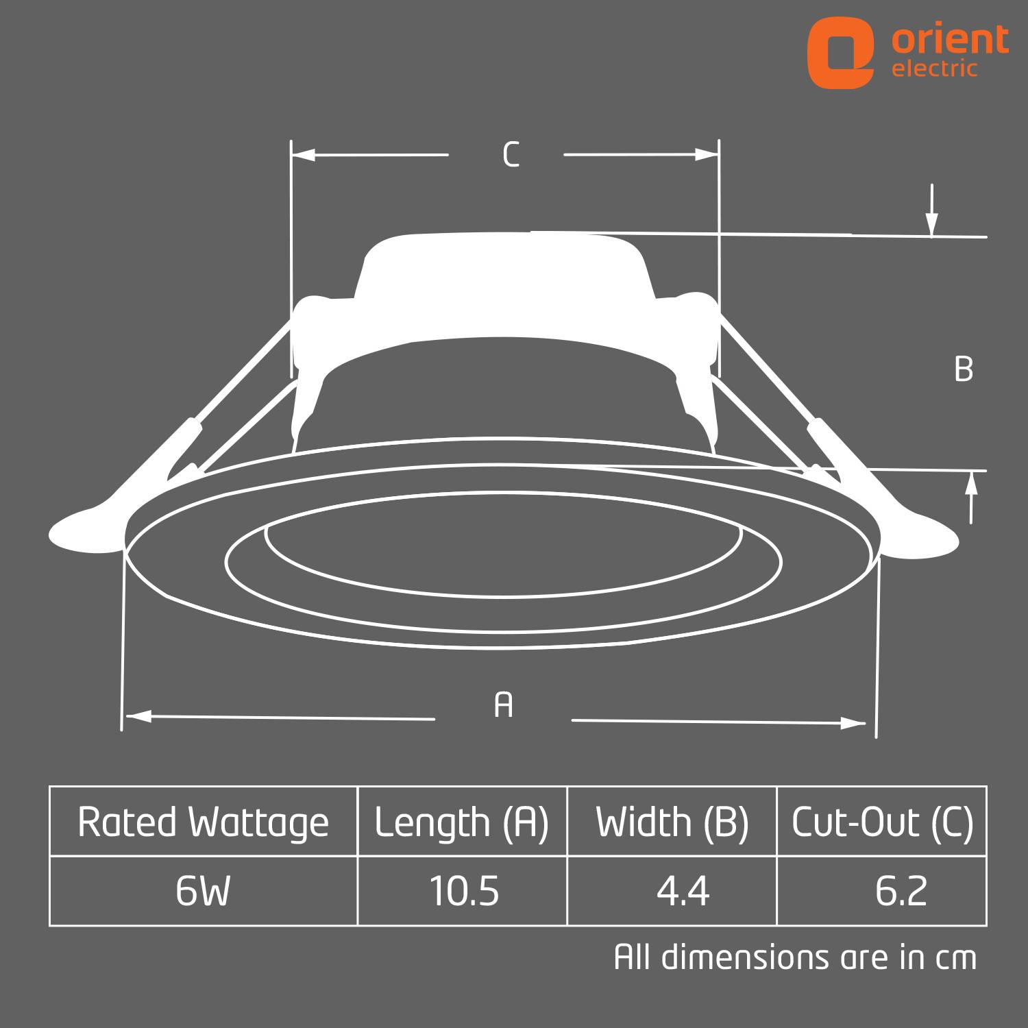 Orient Moonlite 6W Recess Downlighter - Cool White, Pack of 25 - Image 5