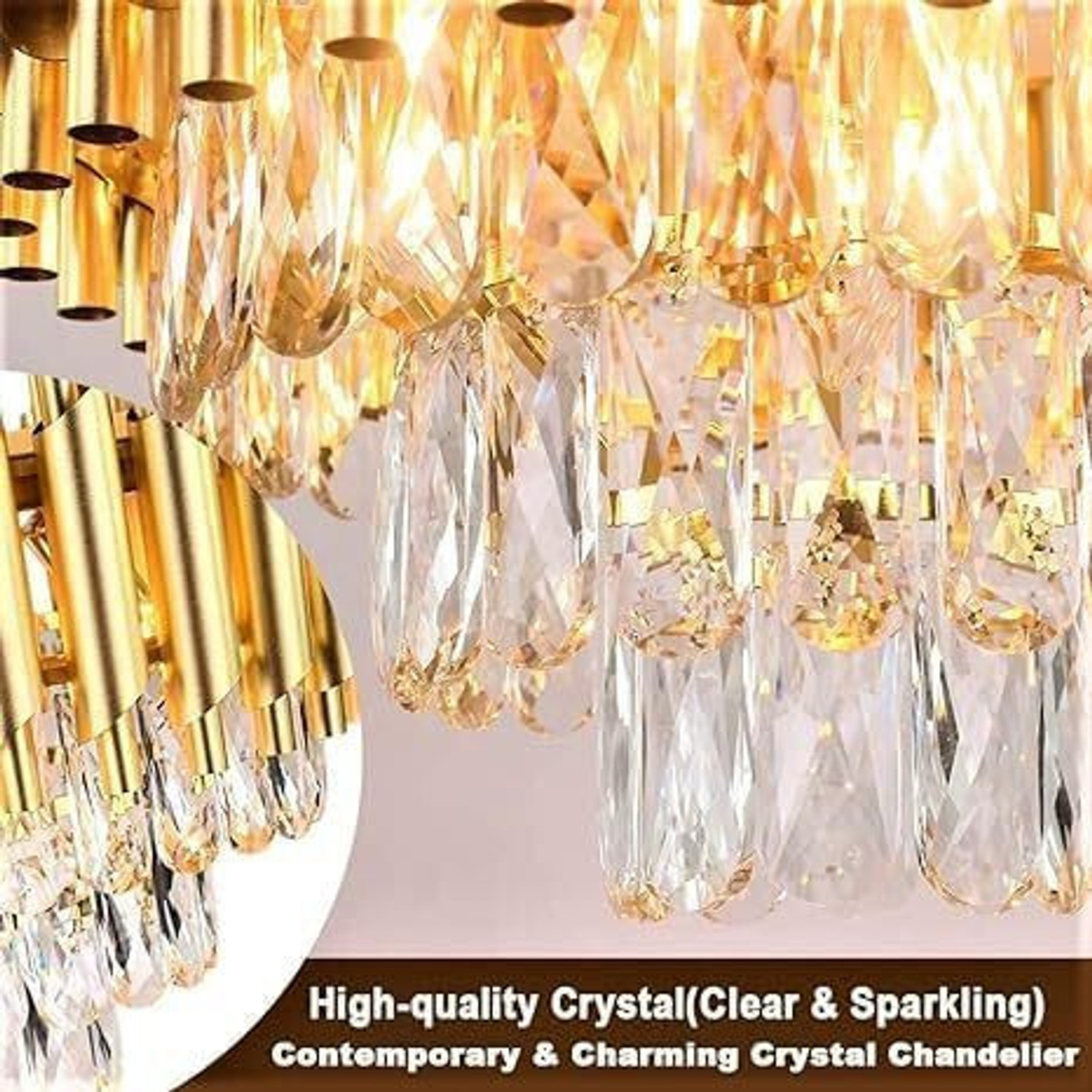 Image of GLINTAC Modern Crystal Chandeliers 500 mm ceiling hanging lamp for home /restaurent /hotel Chandelier Ceiling Lamp