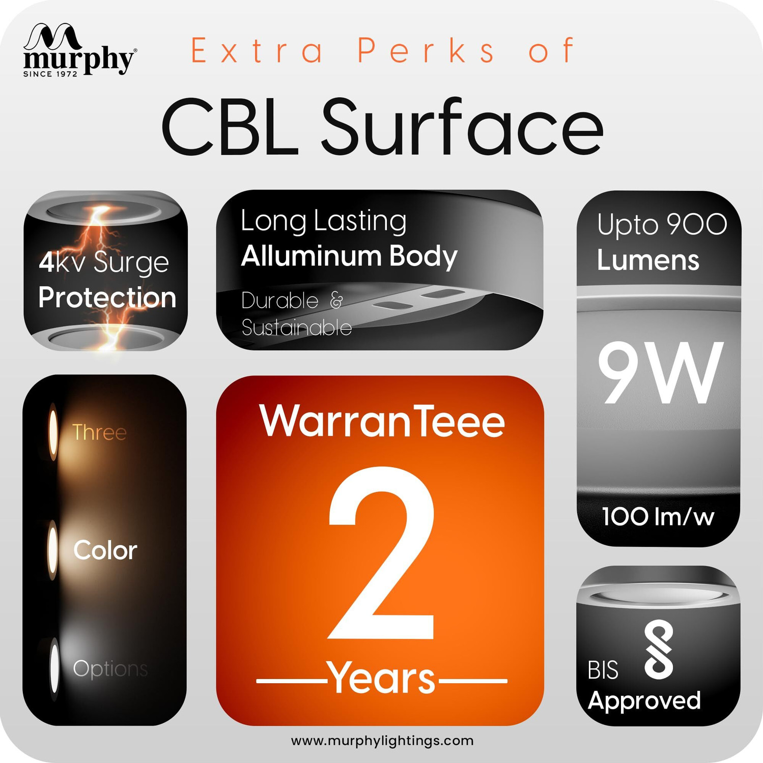 Image of MURPHY LED 9 Watts CBL Round Surface Down Light, Pack of 1, Warm White ,Yellow Ceiling Light Ceiling Lamp