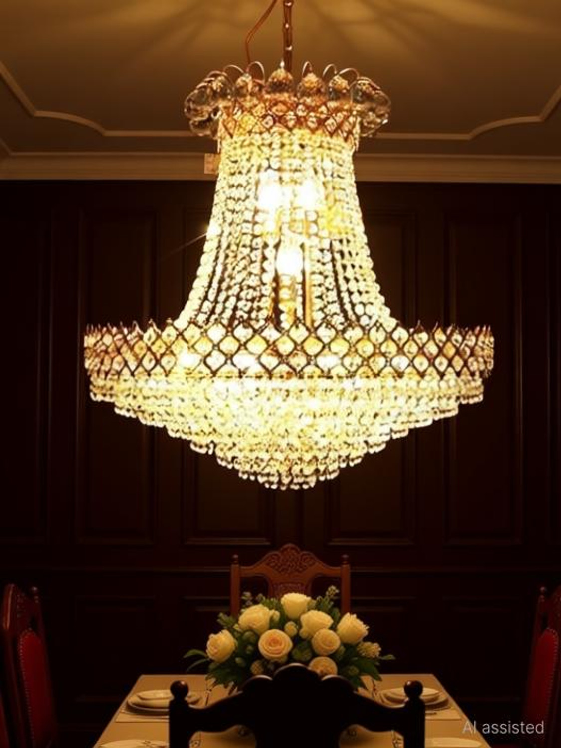 Image of Prmoagen Orginal K /9 Diamond Crystal Chandelier Light Chandelier Ceiling Lamp