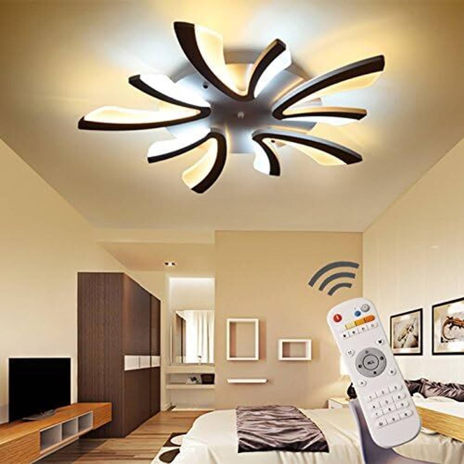 Shri Mahal Antiques Dimmable, Living Room Lamp with Remote Contro...mo