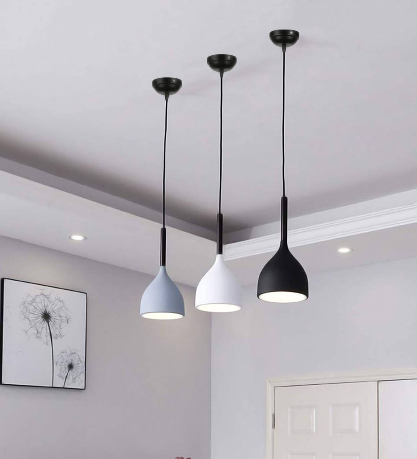 Avior Hanging Light Lamps for Bedroom, Living Room, Restaurants and Cafe (PACK OF 3) Pendant Lamp Ceiling Lamp
