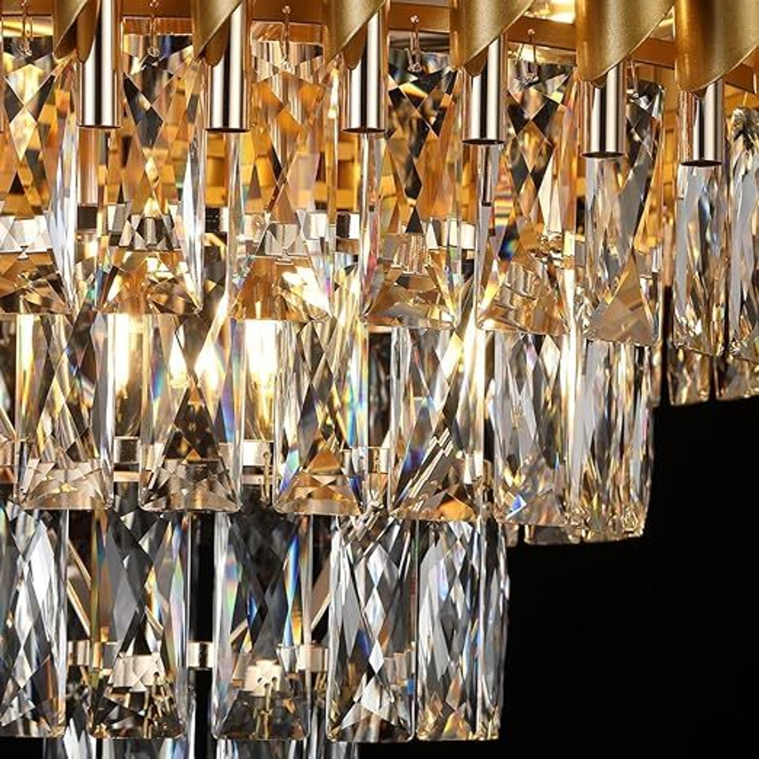 Image of SAVORADE 600mm GD Crystal Chandeliers Gold -Round Chandelier Ceiling Lamp