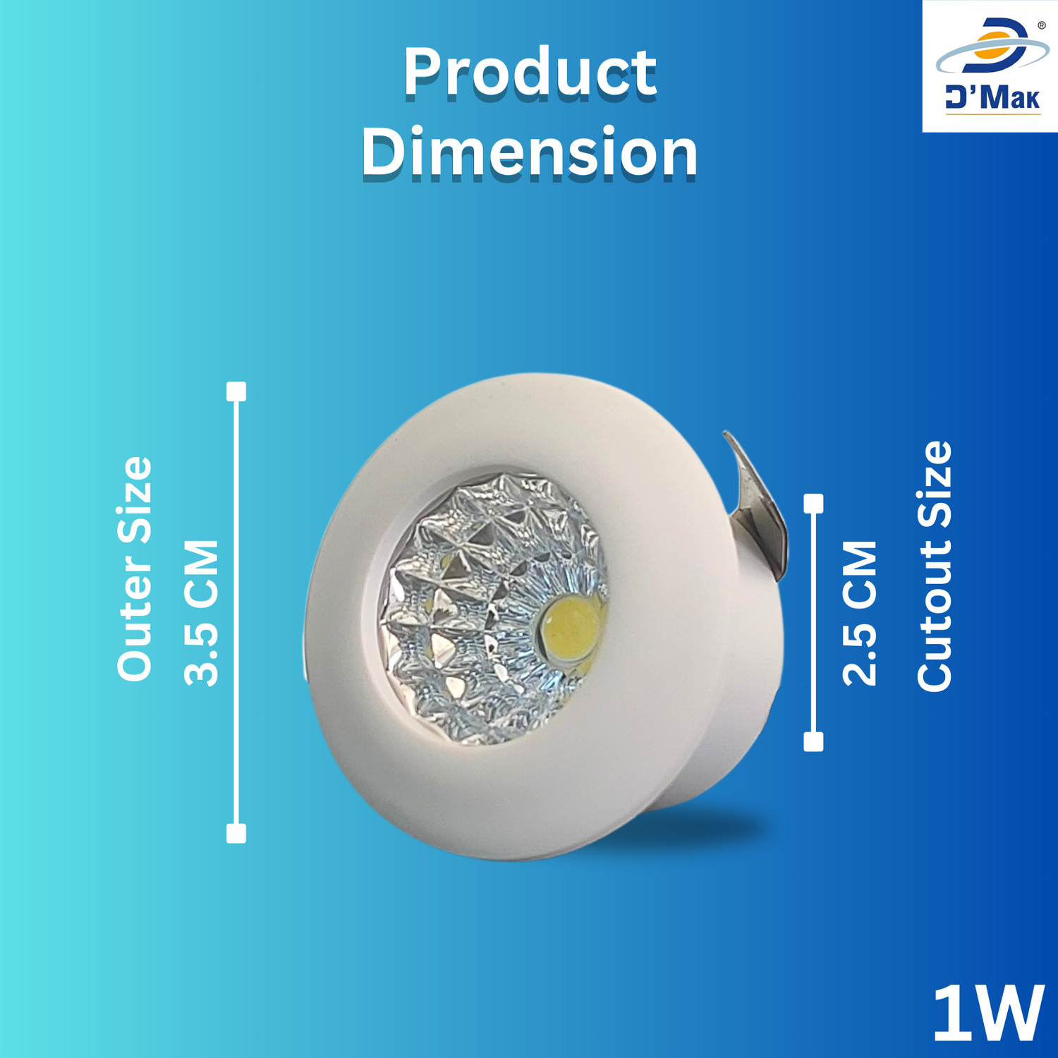 Image of D'Mak 1 Watt LED COB /Spot Light /Button Light ({White} Round Driver Included (Pack of 01) Recessed Ceiling Light Ceiling Lamp