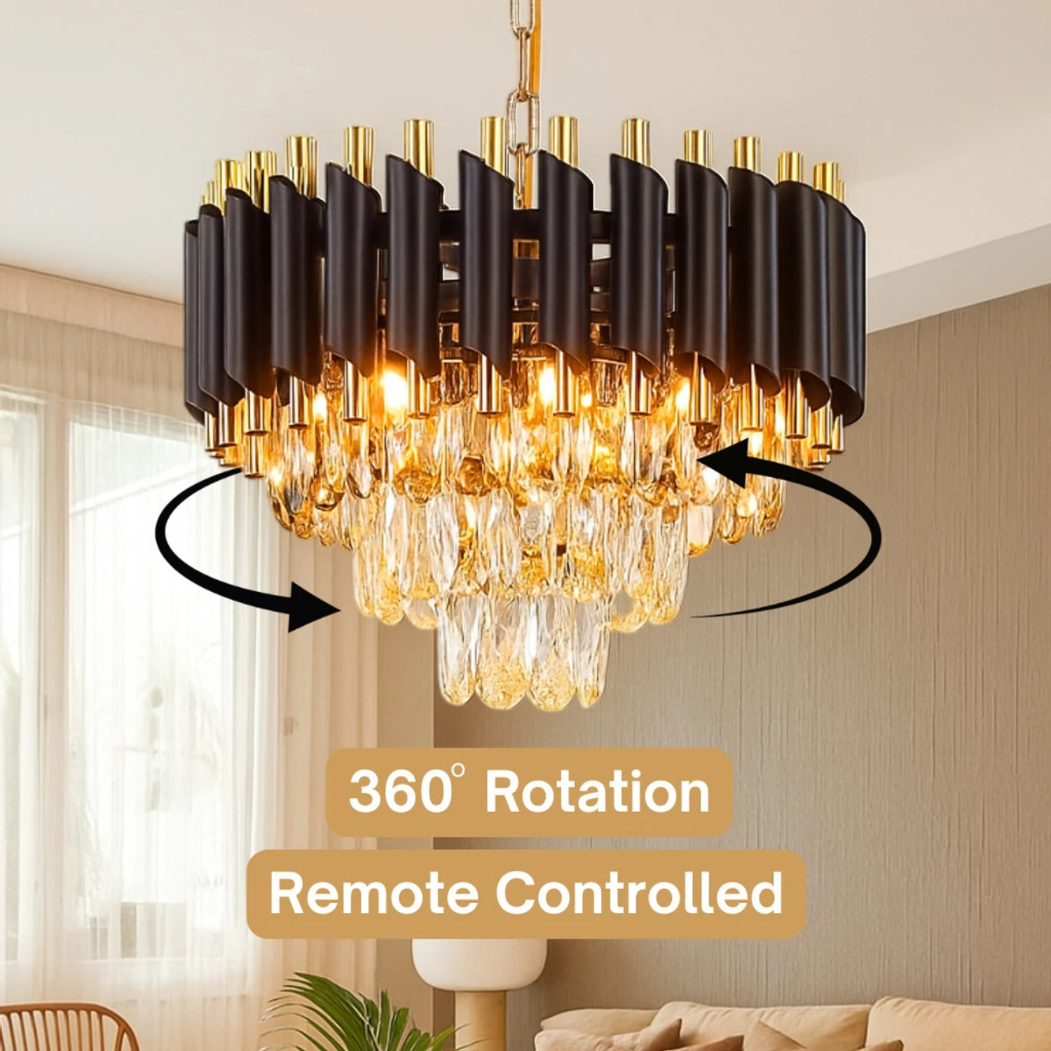 Image of TRIXY Adw moving chandelier 300 black Chandelier Ceiling Lamp