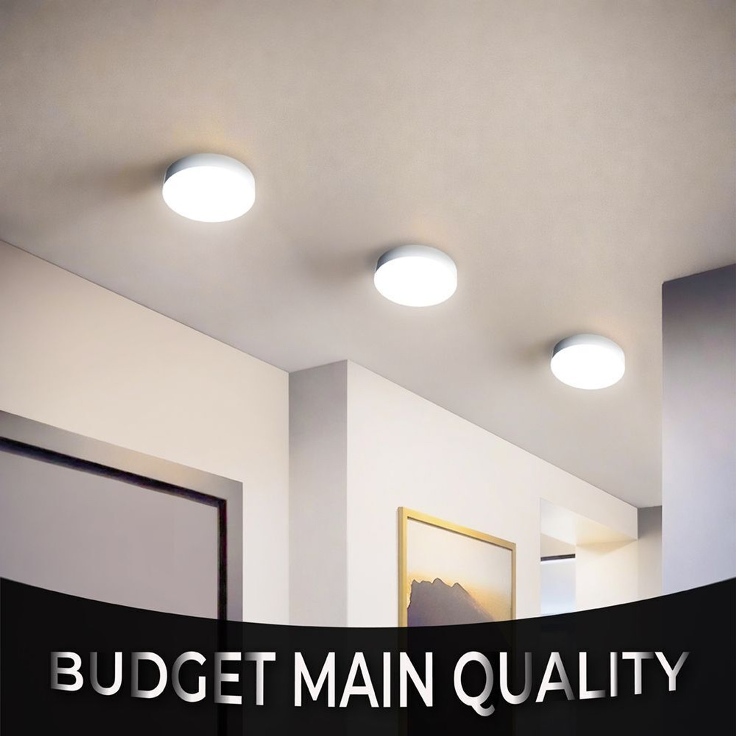 Image of Nortek 15W LED Panel Light | Surface Panel Light | Ceiling & Wall Mount | Cool White Surface Ceiling Light Ceiling Lamp