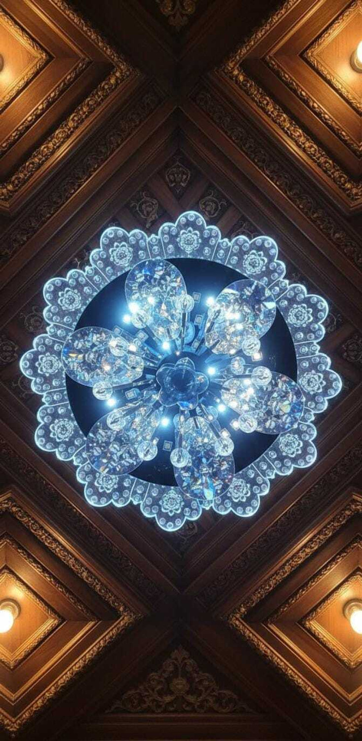Image of MAGINATO Round shape multi flower rotating ceiling Light Ceiling Light Ceiling Lamp
