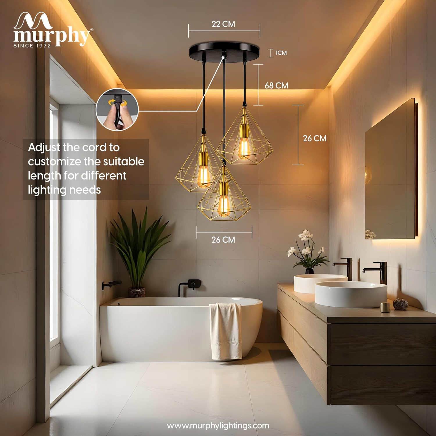 Image of MURPHY Chandelier Ceiling Lamp (Gold)