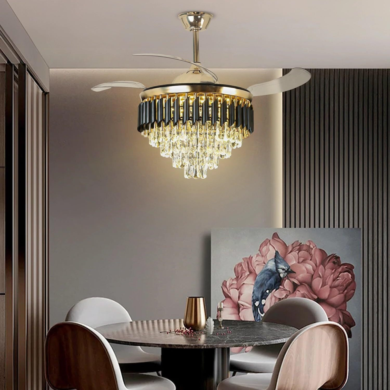 Image of SEETASTIC Luxury Decorative BG Chandelier with Fan Ceiling Light Ceiling Lamp