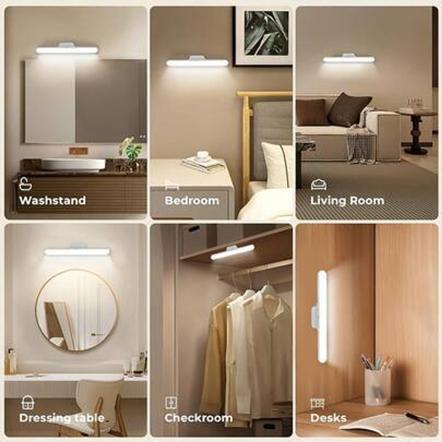 Image of Refulgix 30cm Magnetic Cabinet Light USB Rechargeable 20 LED Wardrobe Light 3 Mode Surface Ceiling Light Ceiling Lamp
