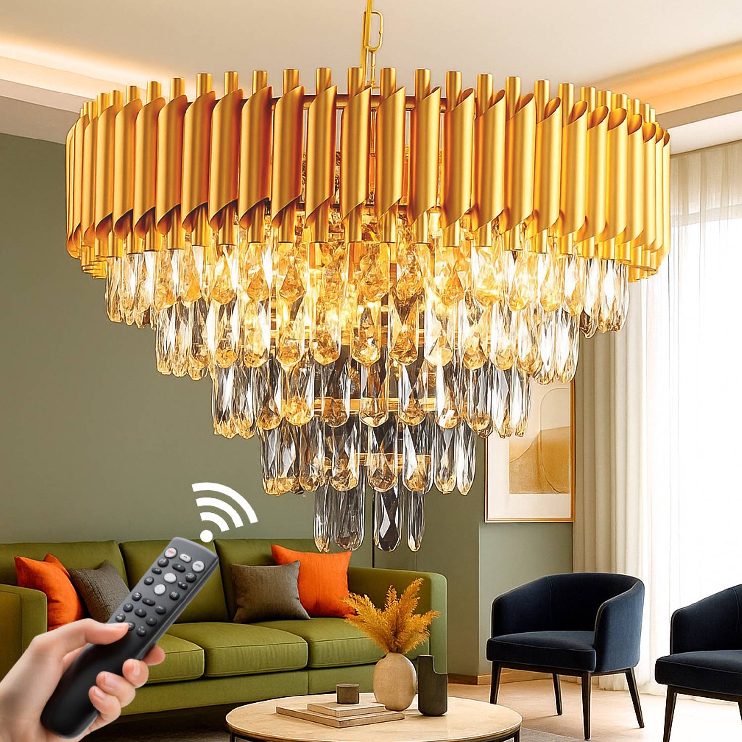 Adwait 800MM Gold Moving chandelier Chandelier Ceiling Lamp