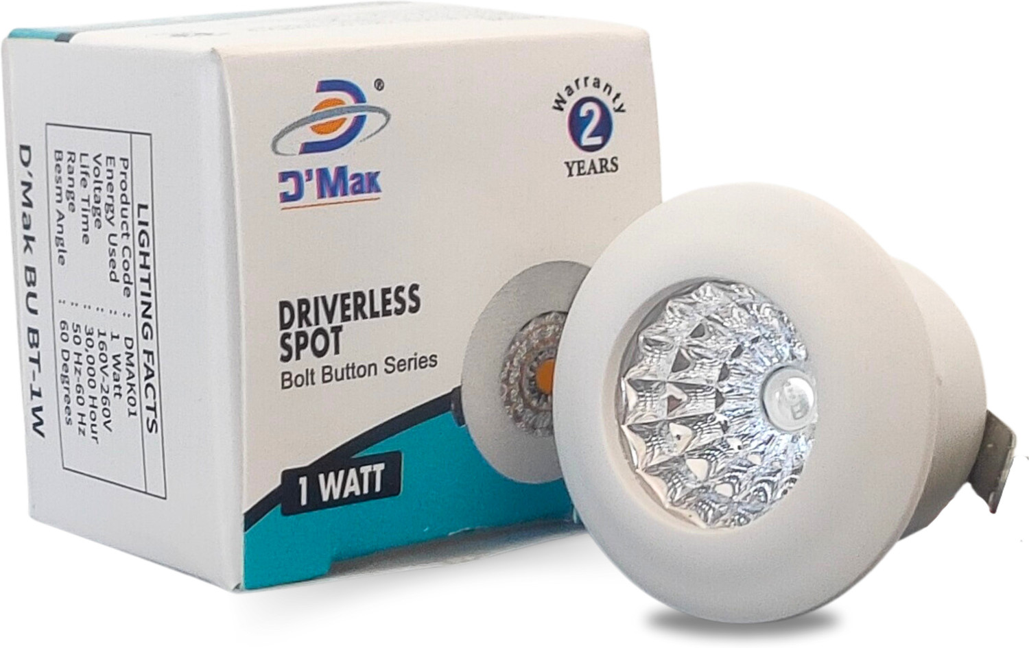 Image of D'Mak D'Mak 1 Watt LED COB /Spot Light /Button Light (Blue) Round Driver Included Recessed Ceiling Light Ceiling Lamp