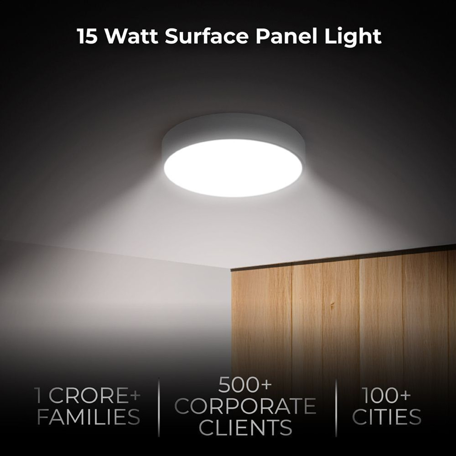 Image of Nortek 15W LED Panel Light | Surface Panel Light | Ceiling & Wall Mount | Cool White Surface Ceiling Light Ceiling Lamp