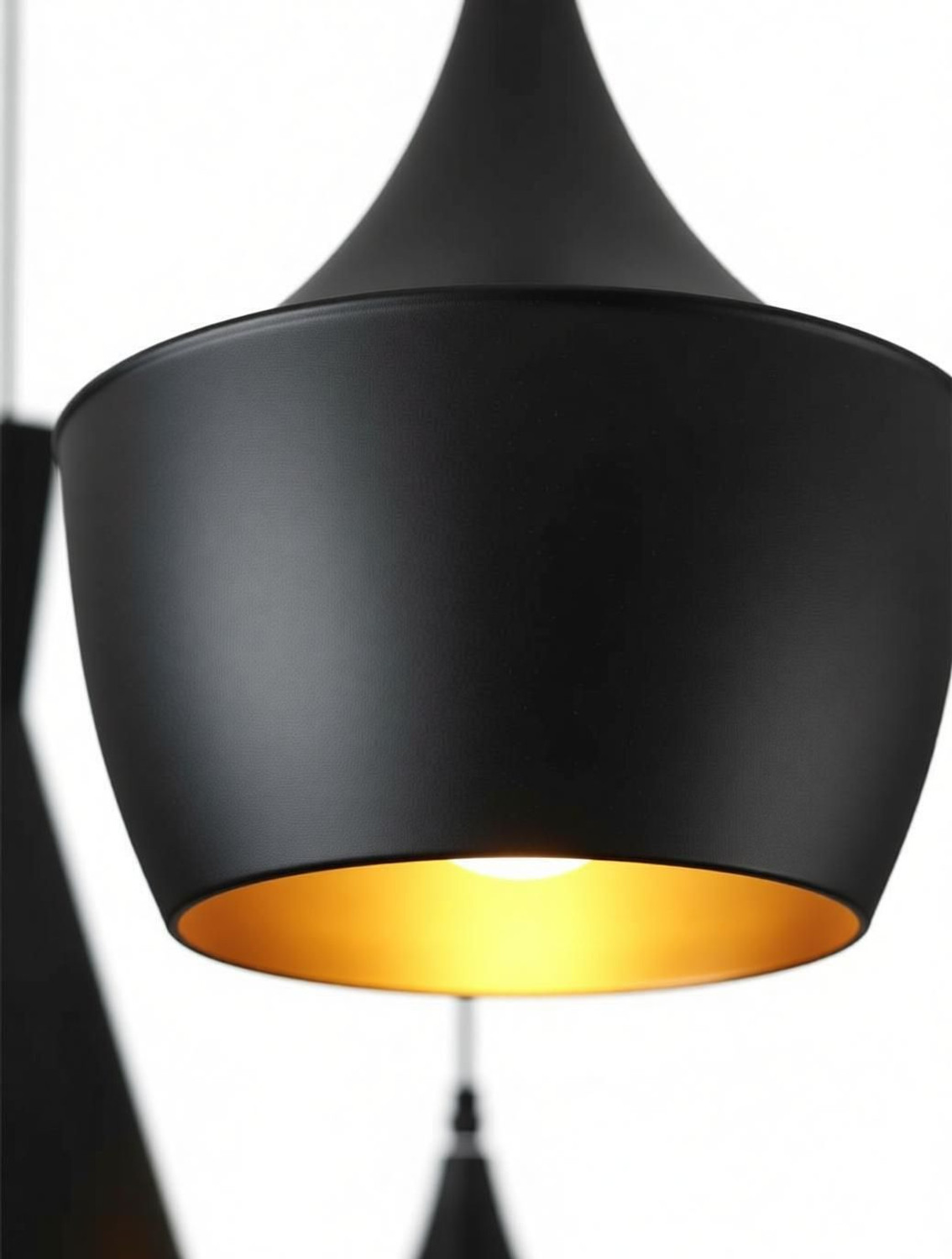 Image of BLACK RAY Unique 3 Lights Hanging Ceiling Lamp Urban Retro Style (Antique Black,Bulb Not Included) Pendant Lamp Ceiling Lamp