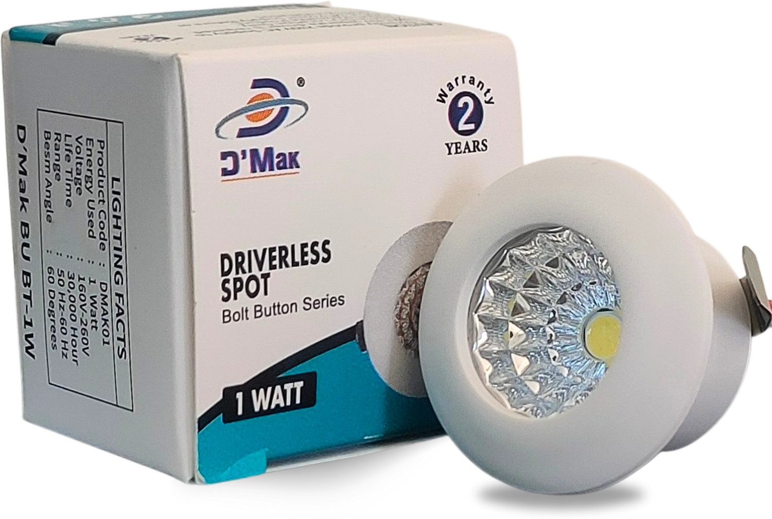 Image of D'Mak 1 Watt LED COB /Spot Light /Button Light ({White} Round Driver Included (Pack of 01) Recessed Ceiling Light Ceiling Lamp