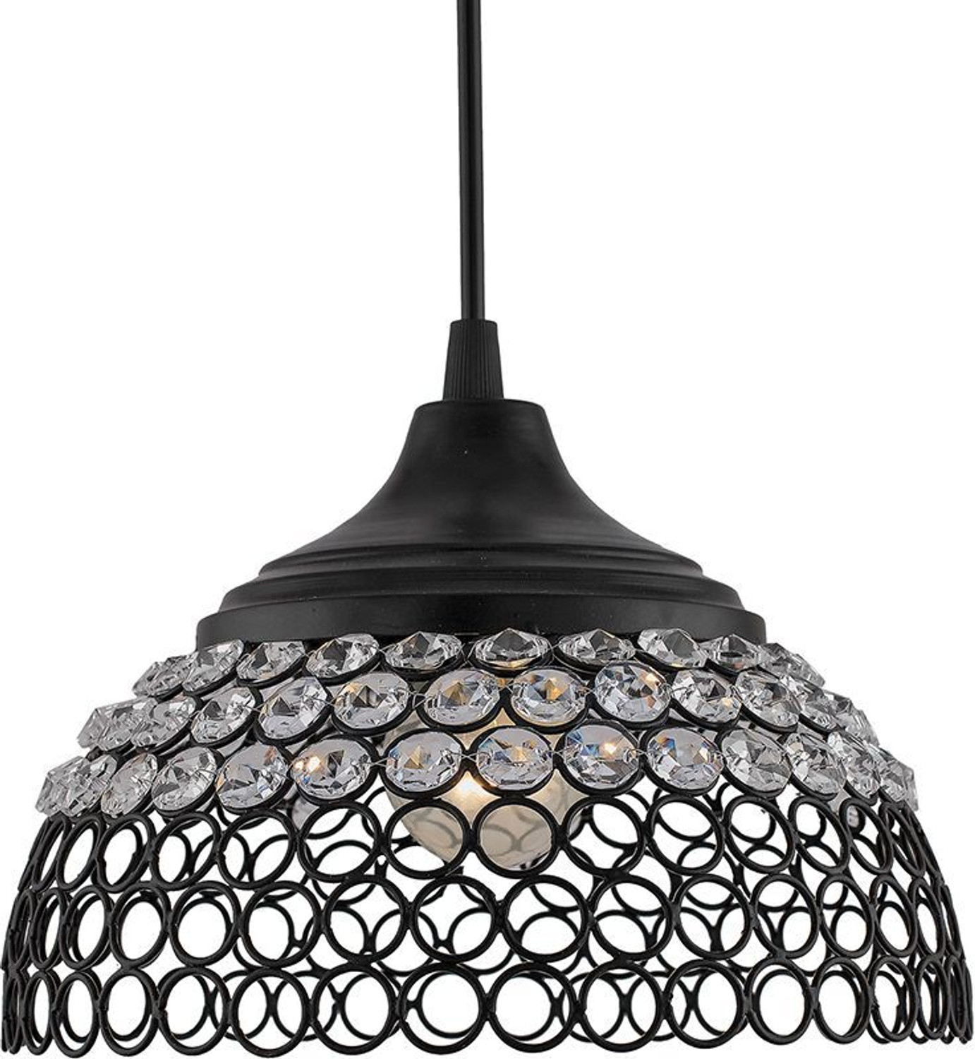 Image of Homesake Matt Black Crystal Hanging Hemisphere Light, Ceiling Light, Nordic E27 Pendant Pendant Lamp Ceiling Lamp
