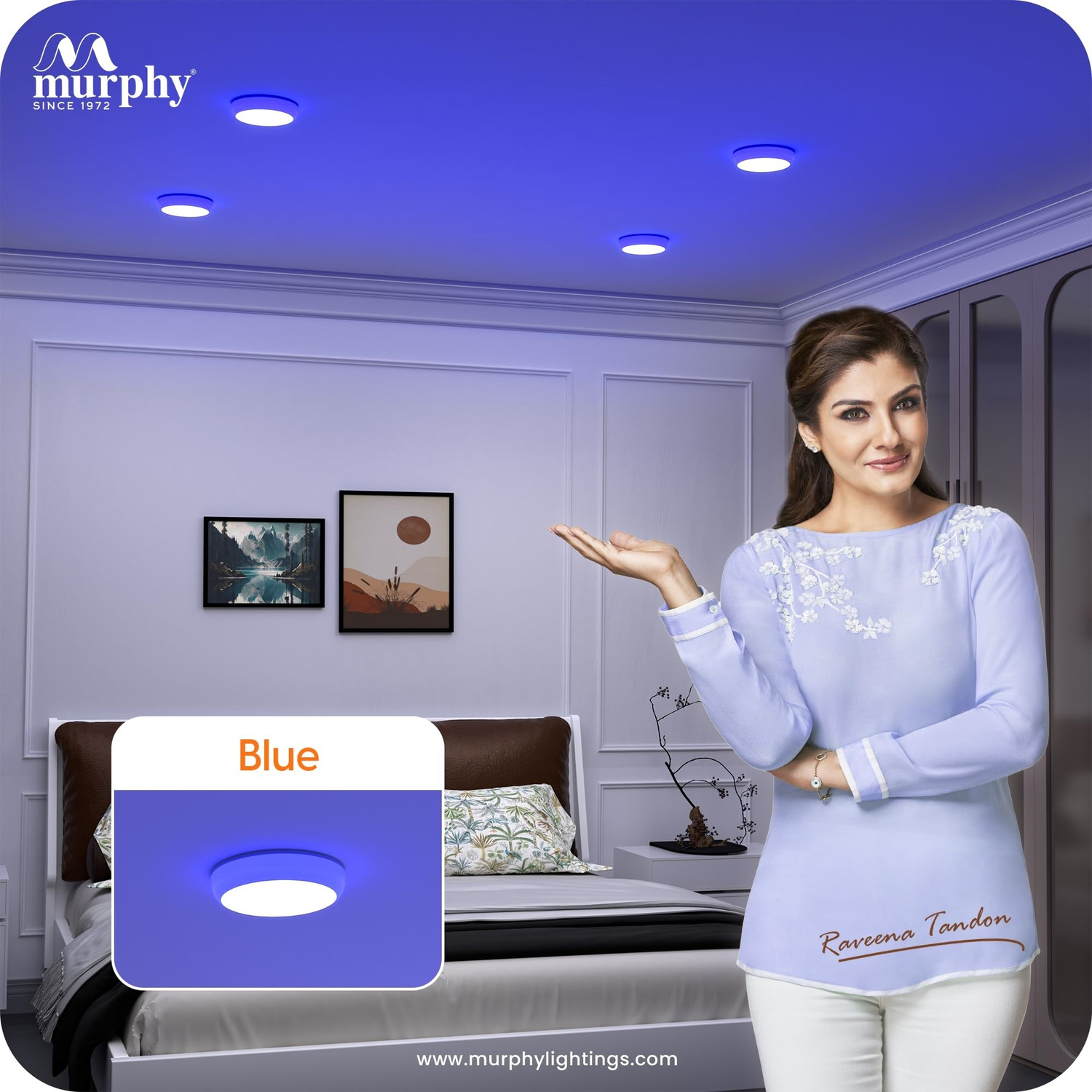 Image of MURPHY 2-in-1 7+7W Round LED Junction Light (CW+Blue) Ceiling Light Ceiling Lamp