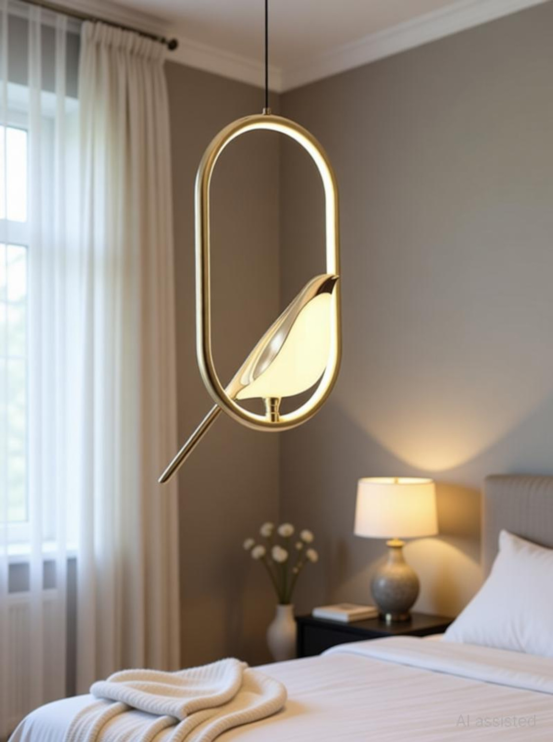 Image of Shri Mahal Antiques LED 1 Bird Model Pendants Light For Living Room Bed Room Hall Decorative Chandelier Ceiling Lamp