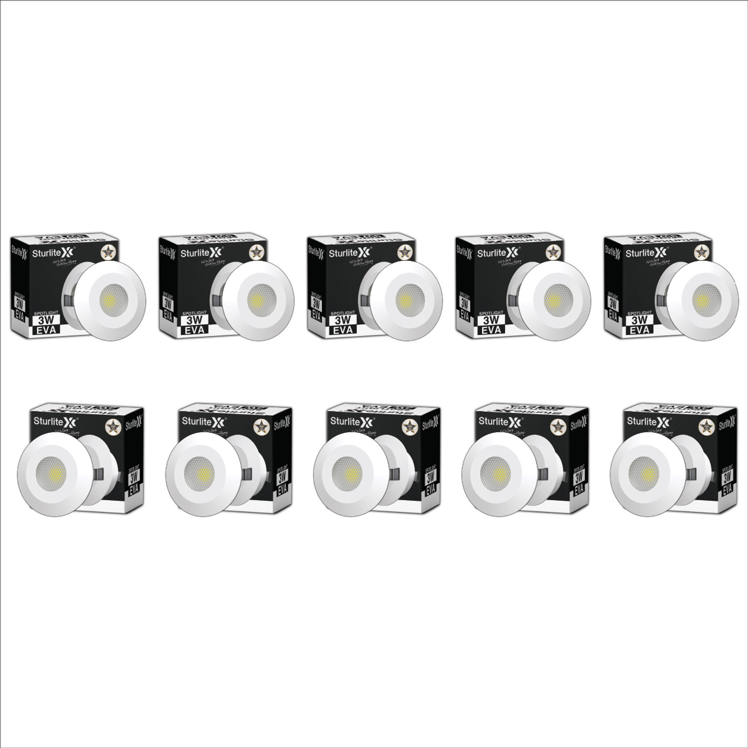 Image of Sturlite Eva Spotlight with CRI Tech - (Pack of 10) Recessed Ceiling Light Ceiling Lamp