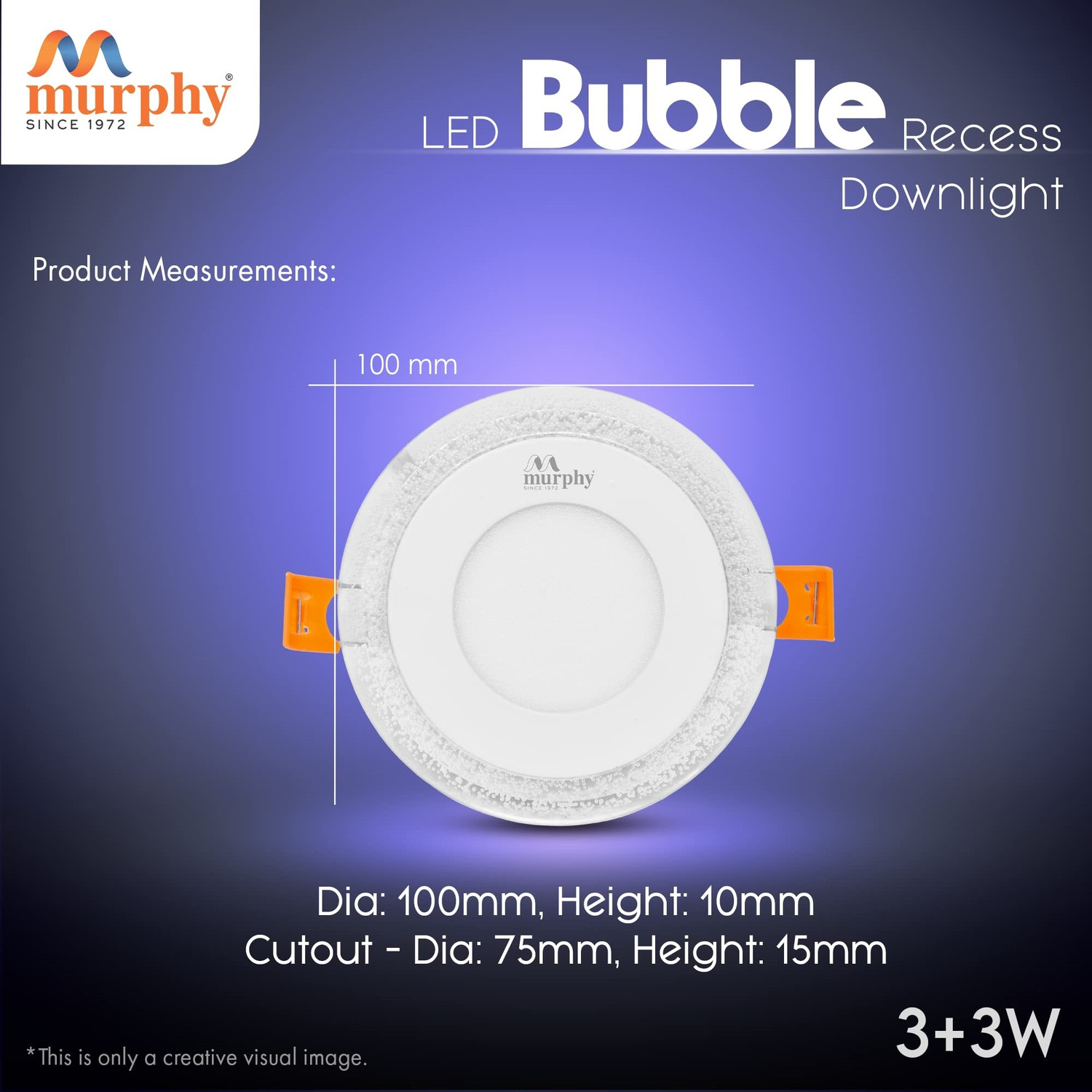 Image of MURPHY Bubble 6W (3+3W) Round LED Concealed Panel | Multi Color+CW | Pack of 1 Ceiling Light Ceiling Lamp