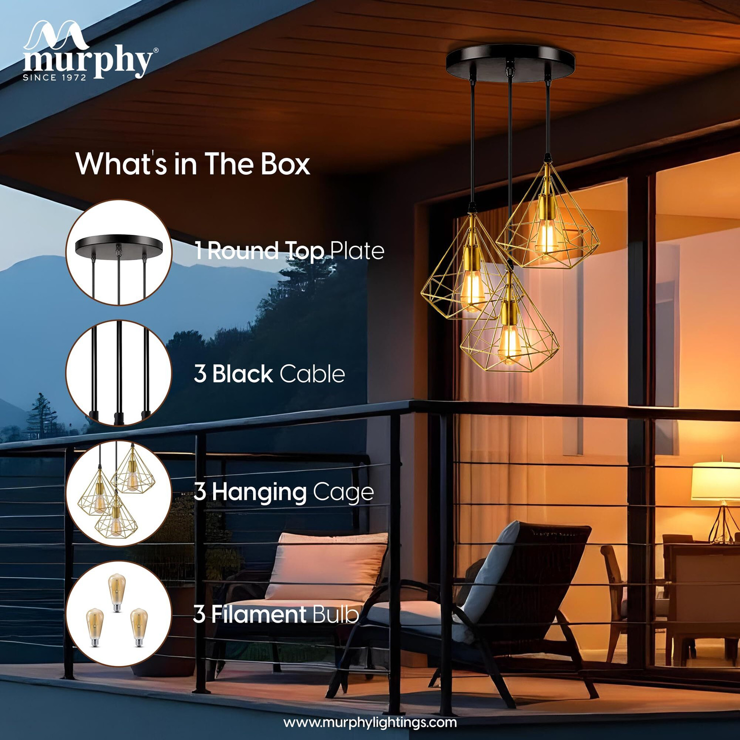 Image of MURPHY Chandelier Ceiling Lamp (Gold)
