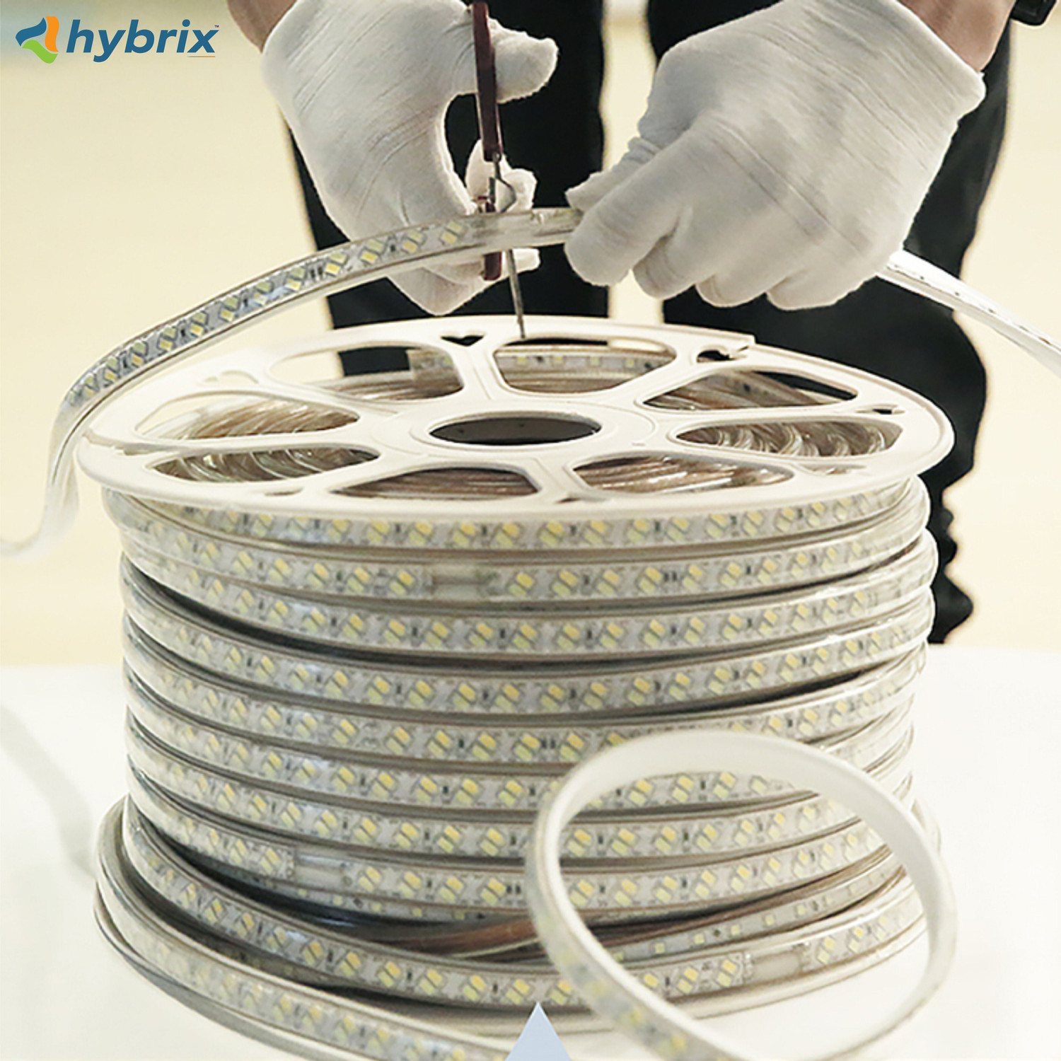 Image of Hybrix LED Ceiling Light (6 Mtr. Roll) Cove Rope Light, Strip Light, Double Row SMD 5730 LED (72 LEDs /Mtr), Waterproof IP67 & Flexible With AC Adaptor Plug, Direct 220v AC, Natural Warm White Color. Recessed Ceiling Light Ceiling Lamp