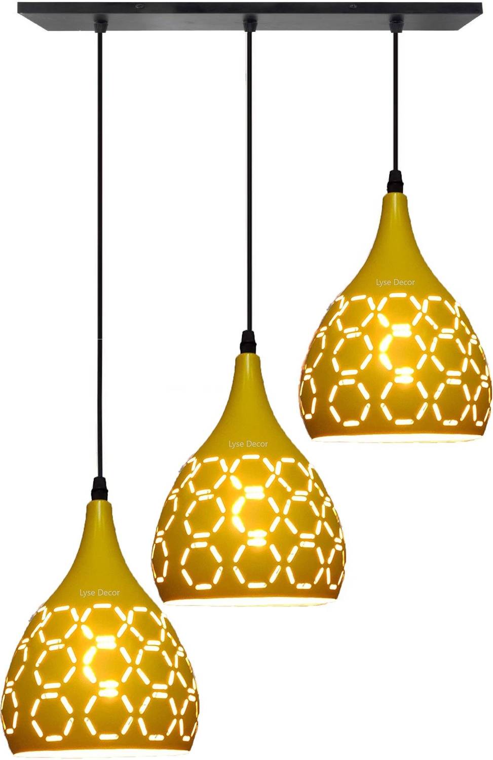 Brightlyt Linear or Sequential Base Aluminum Shade Lamp for Bedroom or Kitchen Pendant Lamp Ceiling Lamp