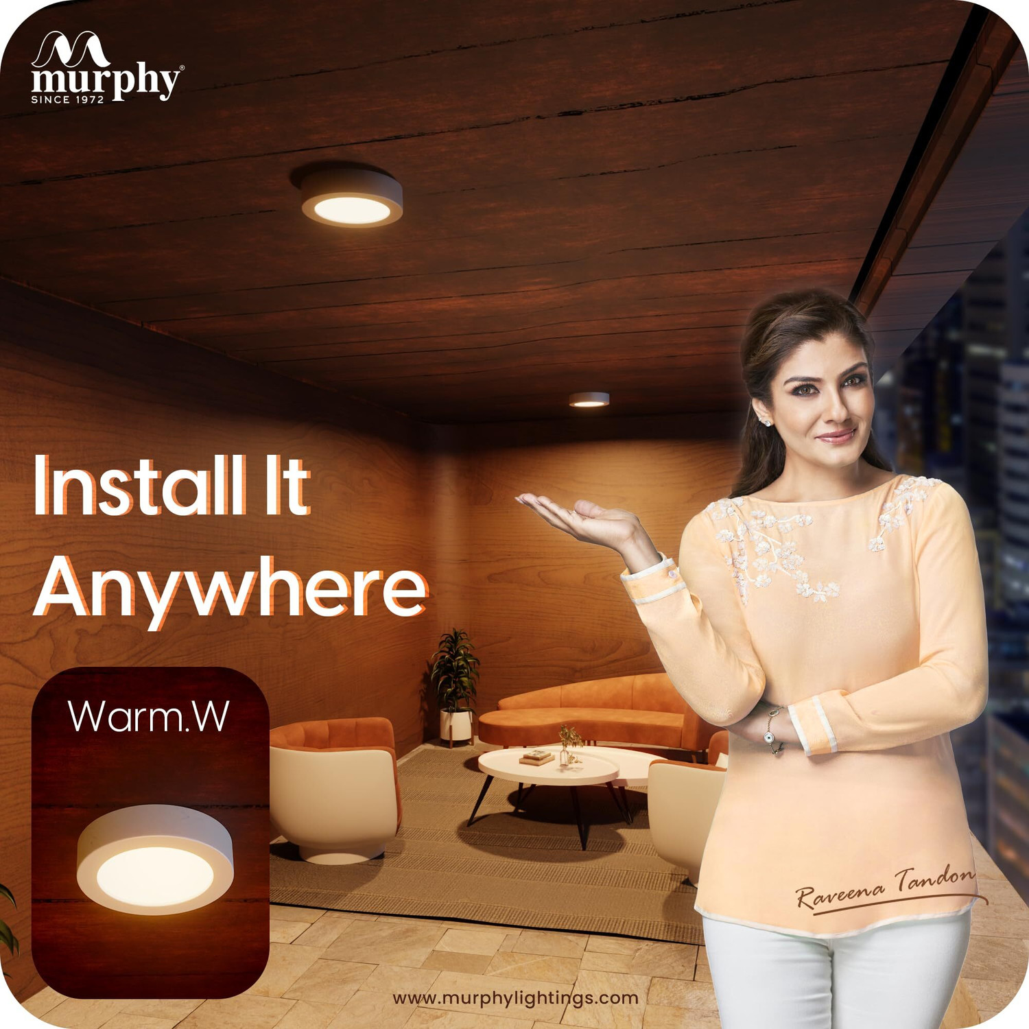 Image of MURPHY LED 9 Watts CBL Round Surface Down Light, Pack of 4, Warm White,Yellow Ceiling Light Ceiling Lamp