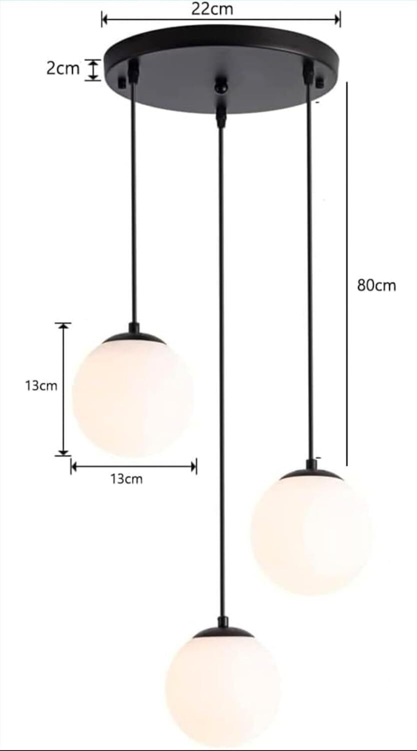 Image of Svah 3 Milky Doom Hanging Luster Light Pendants Chandelier Ceiling Lamp