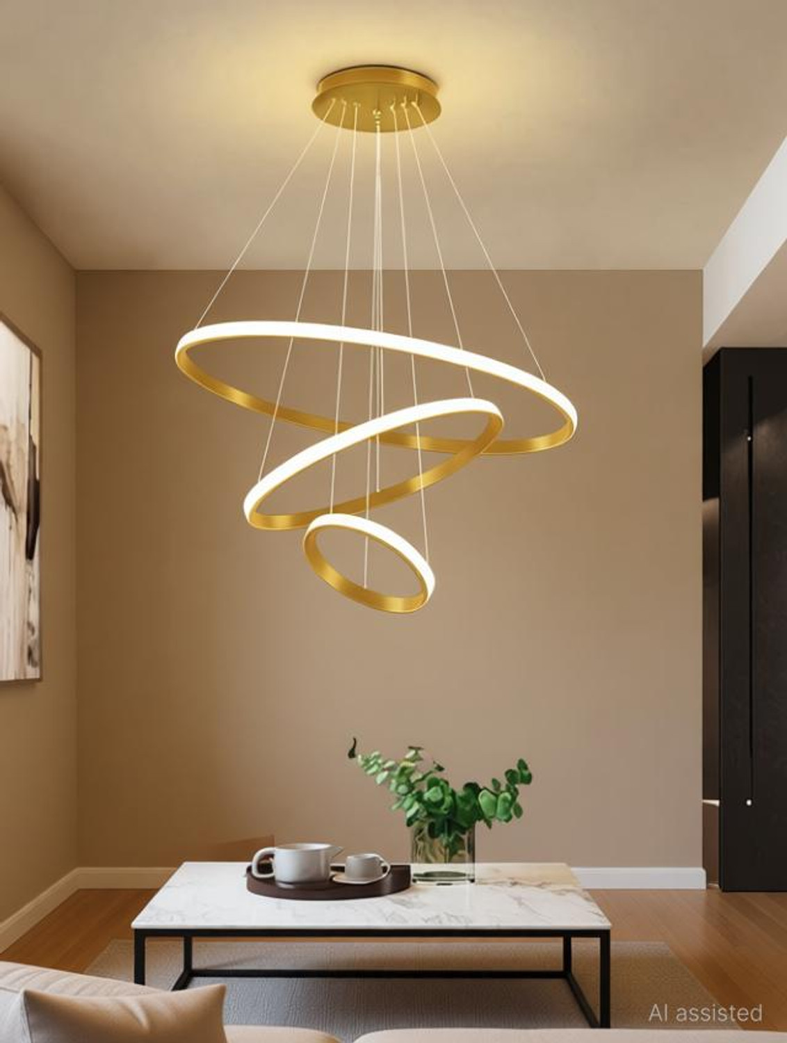 Image of Adwait 600mmRoundLED Light Chandelier Ceiling Lamp