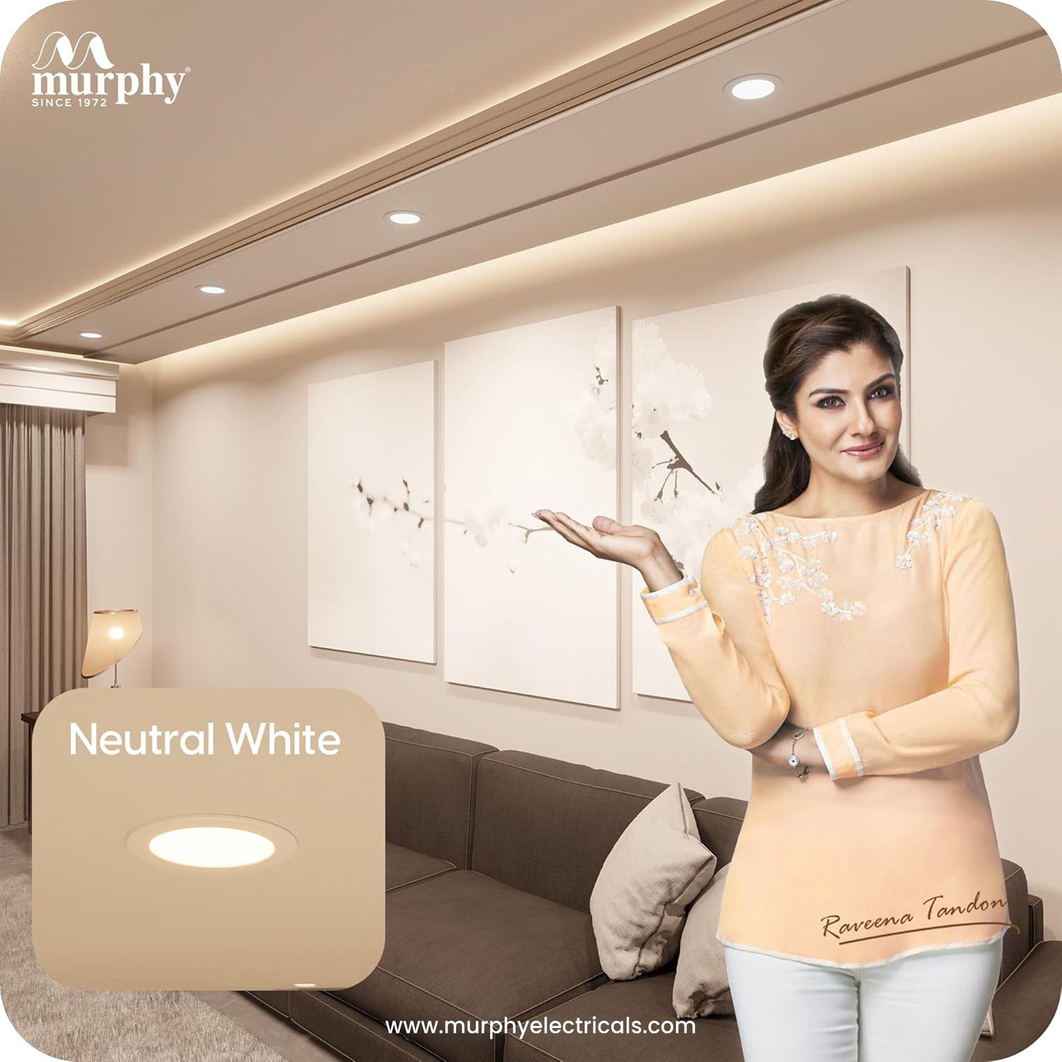 Image of MURPHY Crest 7W LED Down Light, Nautral White Light, Round, Pack of 1 Ceiling Light Ceiling Lamp