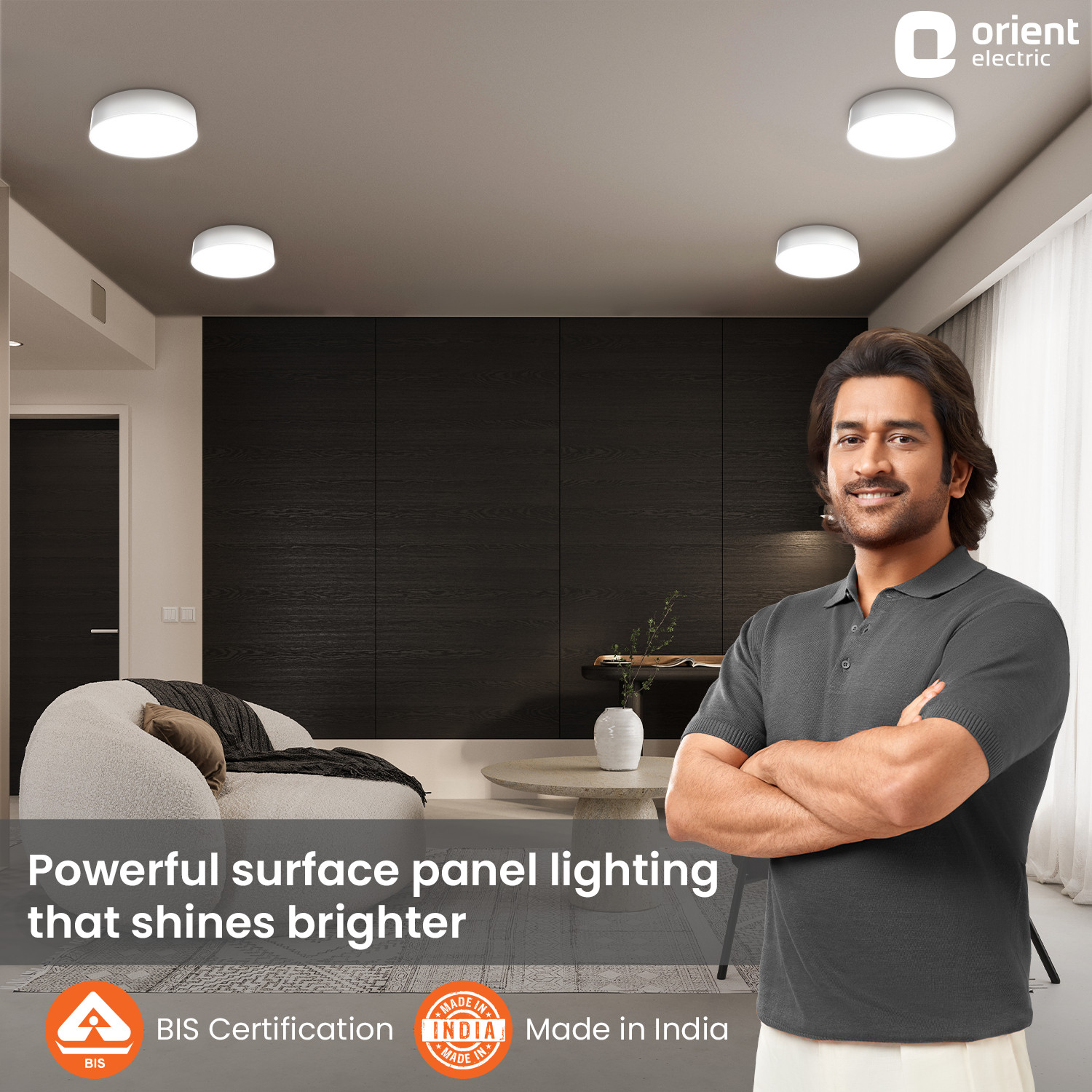 Image of Orient Electric Full Screen Surface Panel 18W - Cool White Surface Ceiling Light Ceiling Lamp