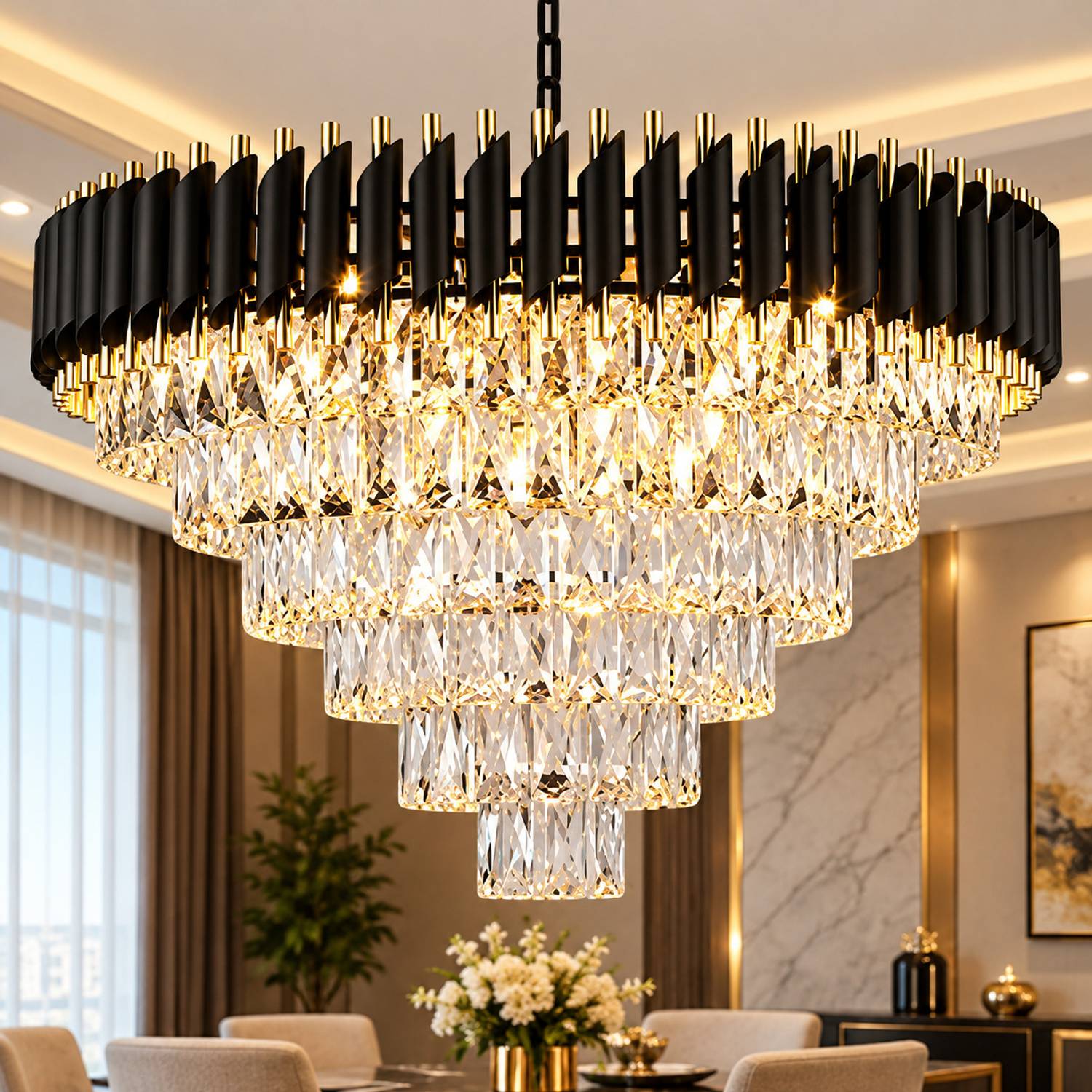 Adwait Big Size Luxury 800MM Chandelier Light For Living Room Hanging Pendant Light Chandelier Ceiling Lamp