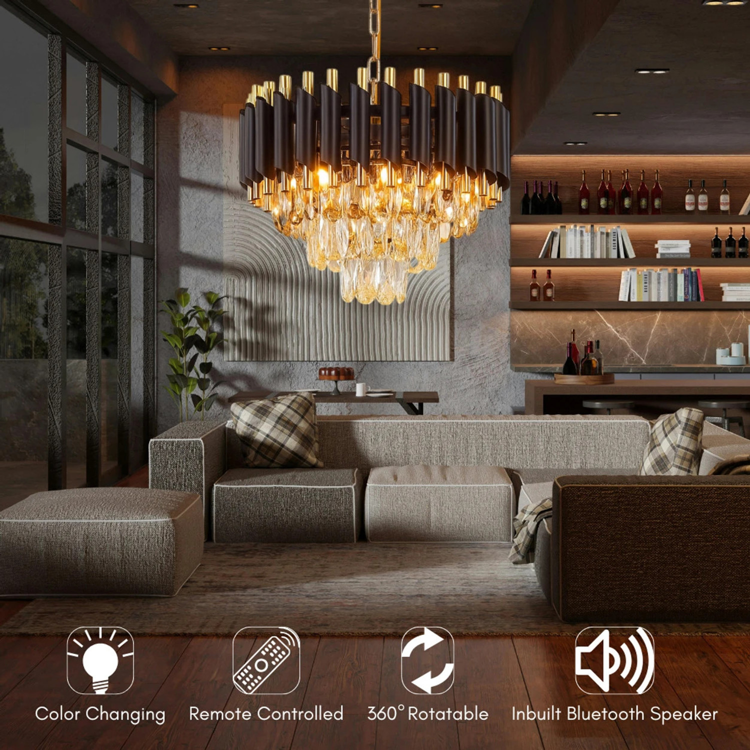 Image of TRIXY Adw moving chandelier 300 black Chandelier Ceiling Lamp