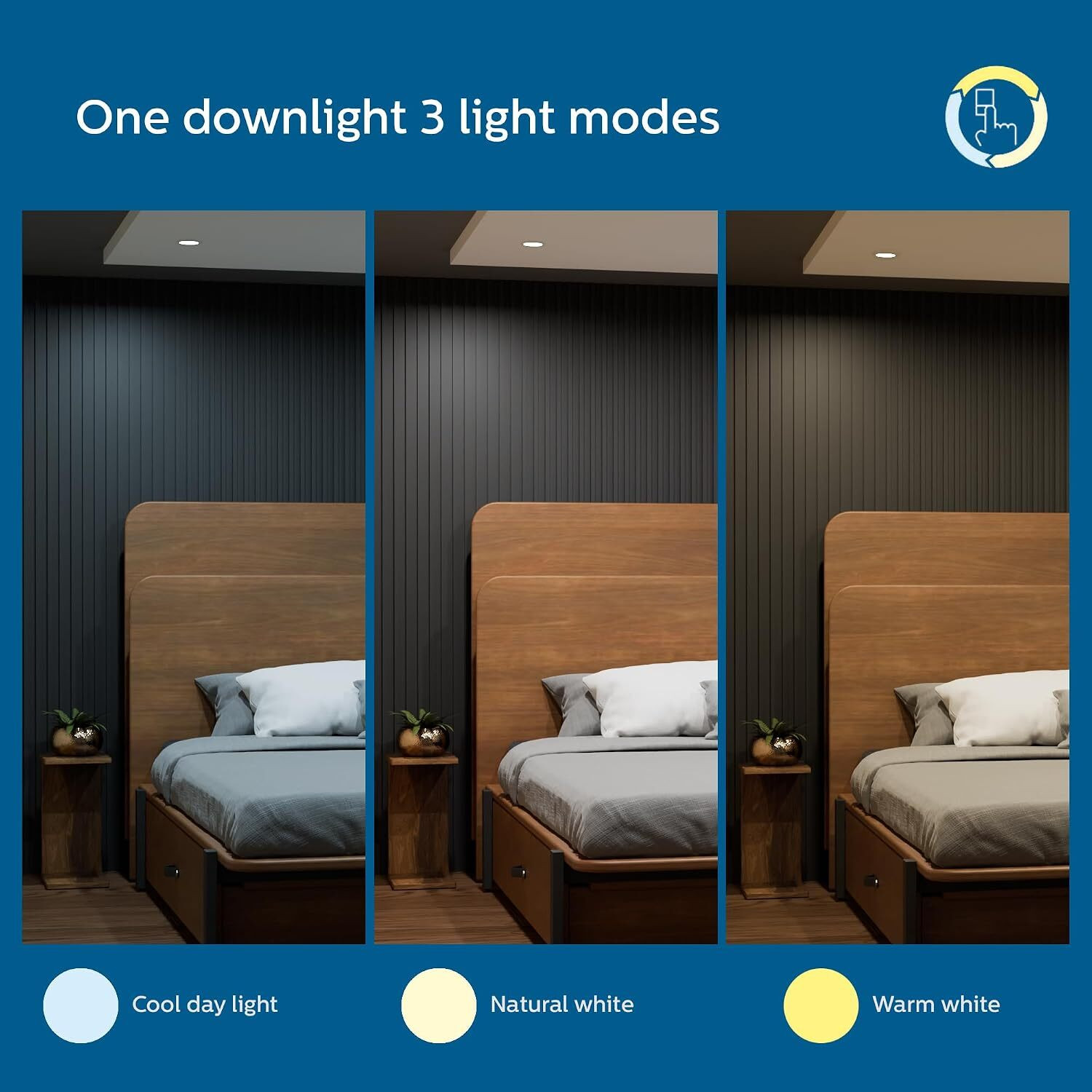 Image of PHILIPS Star Fit 3in1 LED DL 10W Ceiling Light Ceiling Lamp (White)